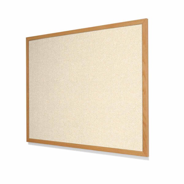 Type II Woven Vinyl Koroseal Linden Dorset Cork Board with Narrow Red Oak Frame